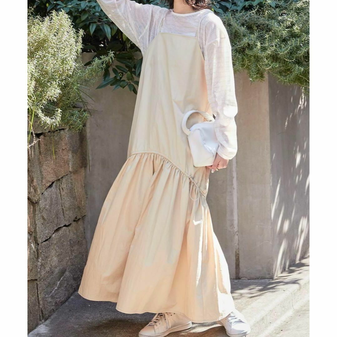 新品 CIAOPANIC TYPY ドロストギャザーキャミワンピース ベージュ拍卖