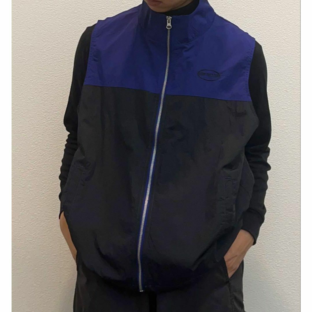新品 Snap clubサークル刺繍 ナイロンジップベスト パープル L拍卖