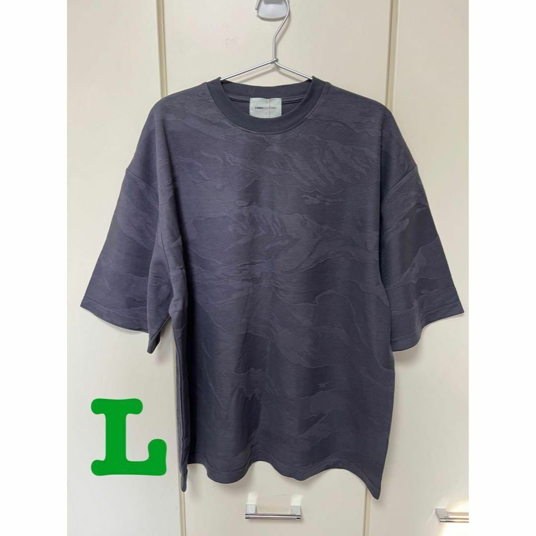 新品 EMMA CLOTHES ジャガード カットソー Tシャツ チャコール L拍卖