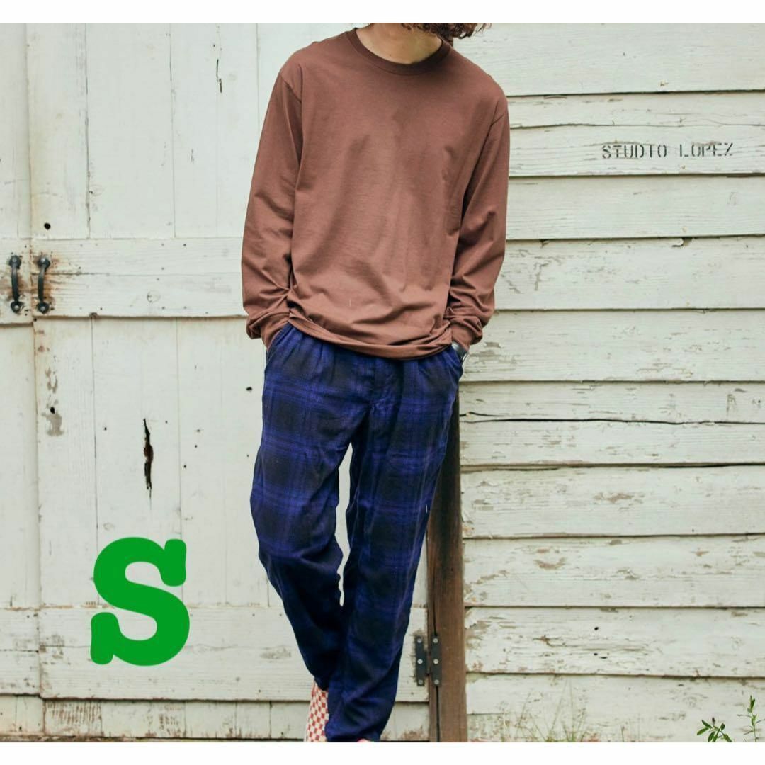 新品 FRUIT OF THE LOOM ロングTシャツ ブラウン S拍卖