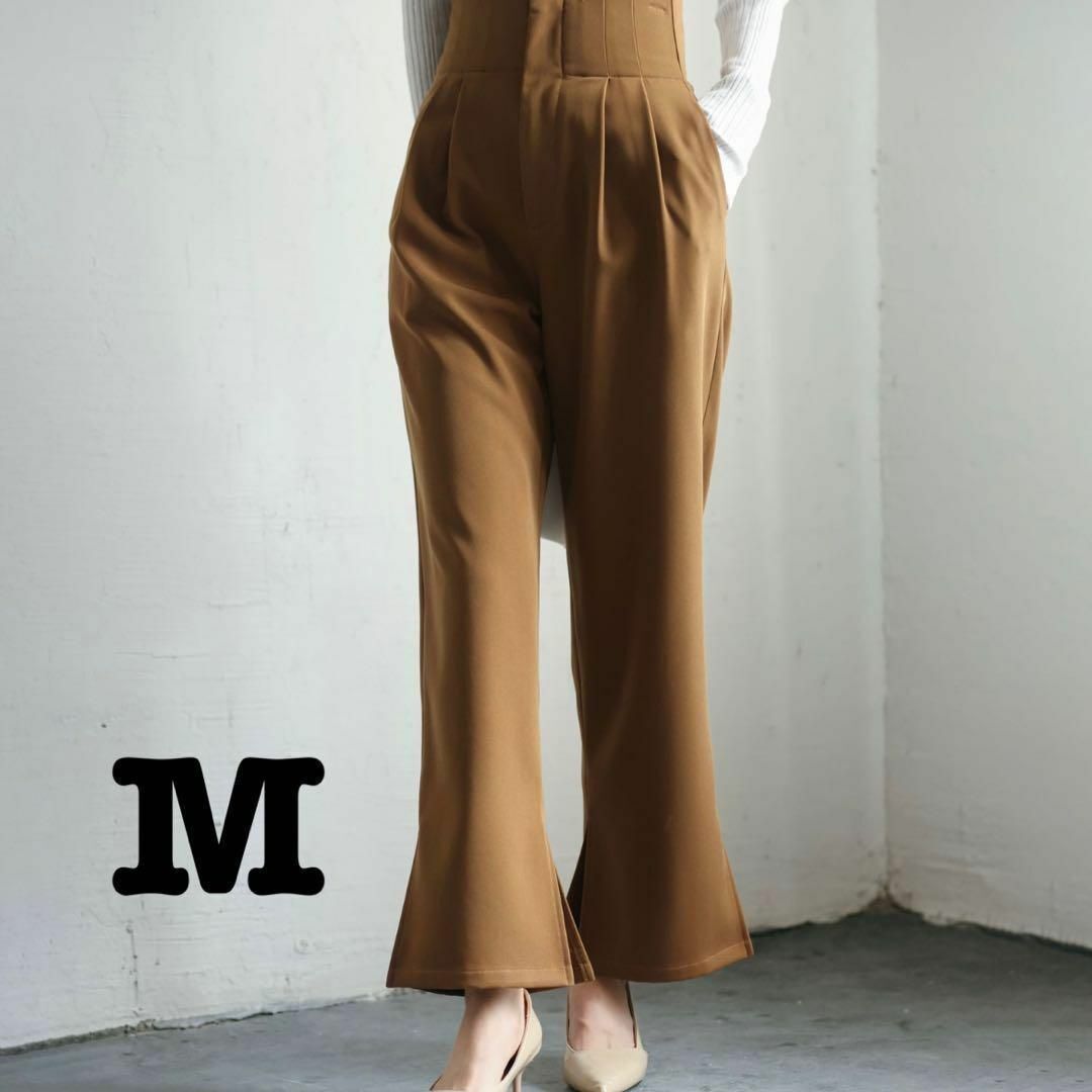 新品 ハイウエストストレートパンツ バックゴム ブラウン レディース拍卖