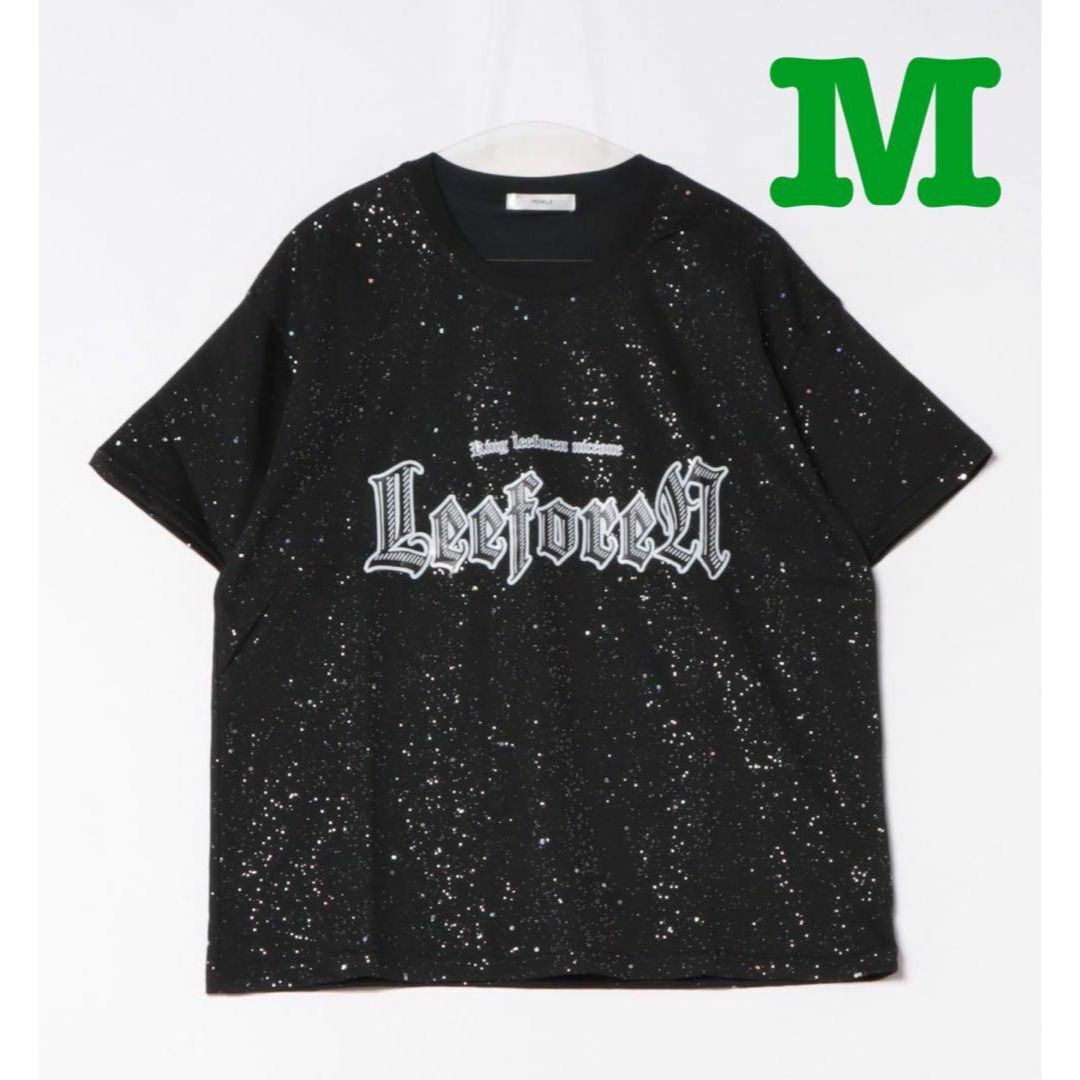 新品 NOWLEブラックスターダストフロント 半袖Tシャツ ブラック M拍卖