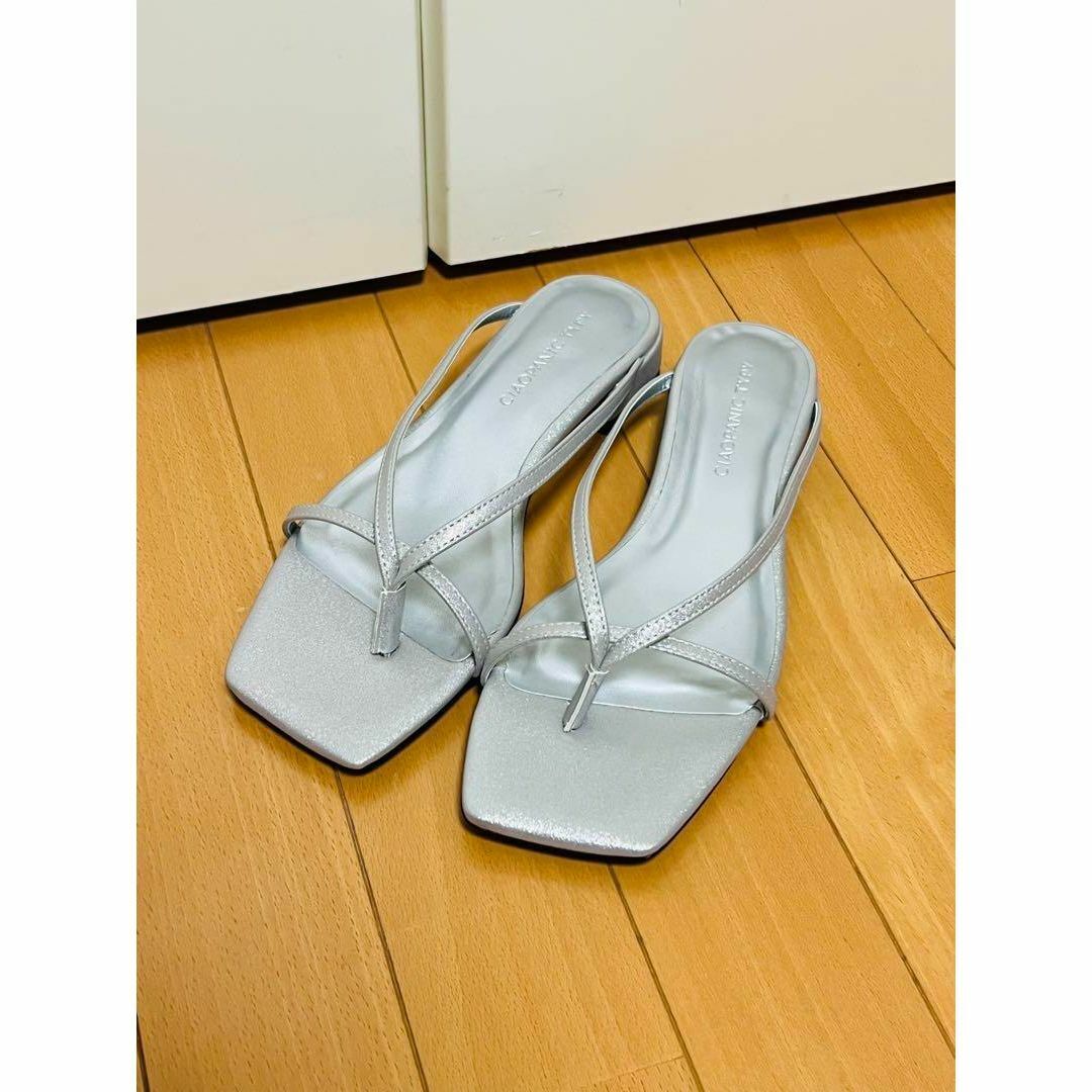新品 CIAOPANIC TYPY メタリック サンダル シルバー 25㎝拍卖