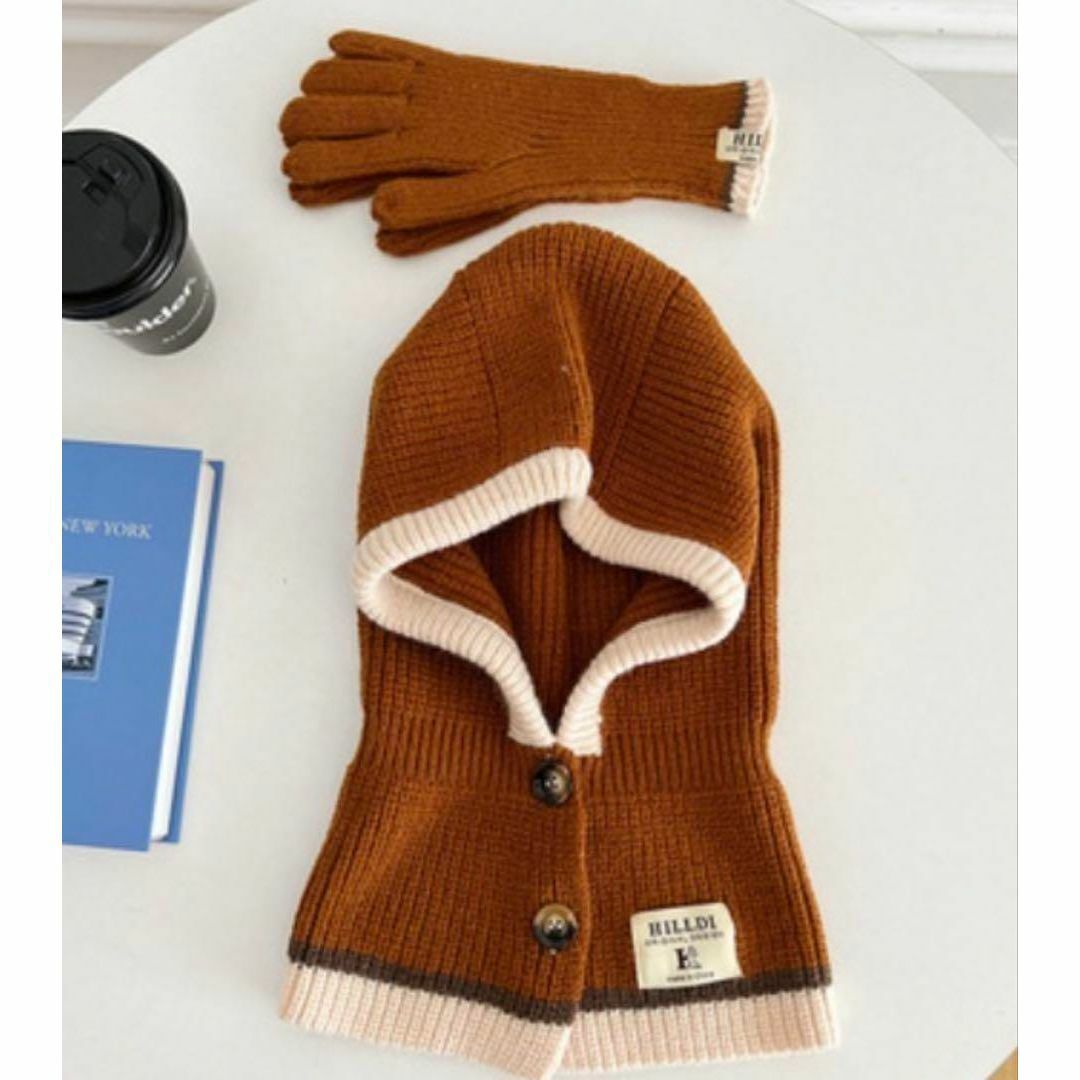 新品 REBALANCE バラクラバ 手袋セット ブラウン拍卖