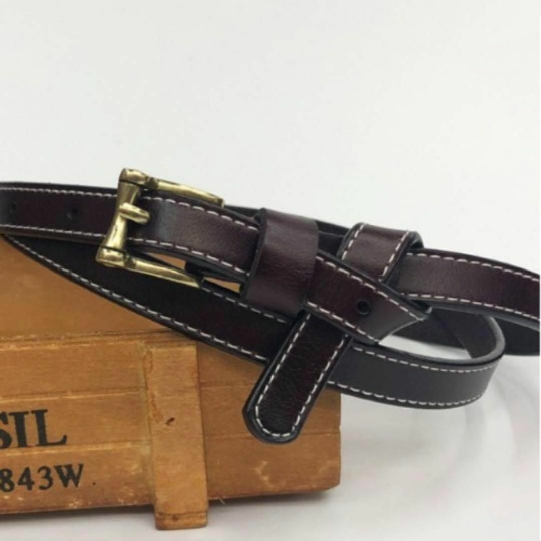 新品 SETUP7 クラシックレザーベルト ダークブラウン拍卖