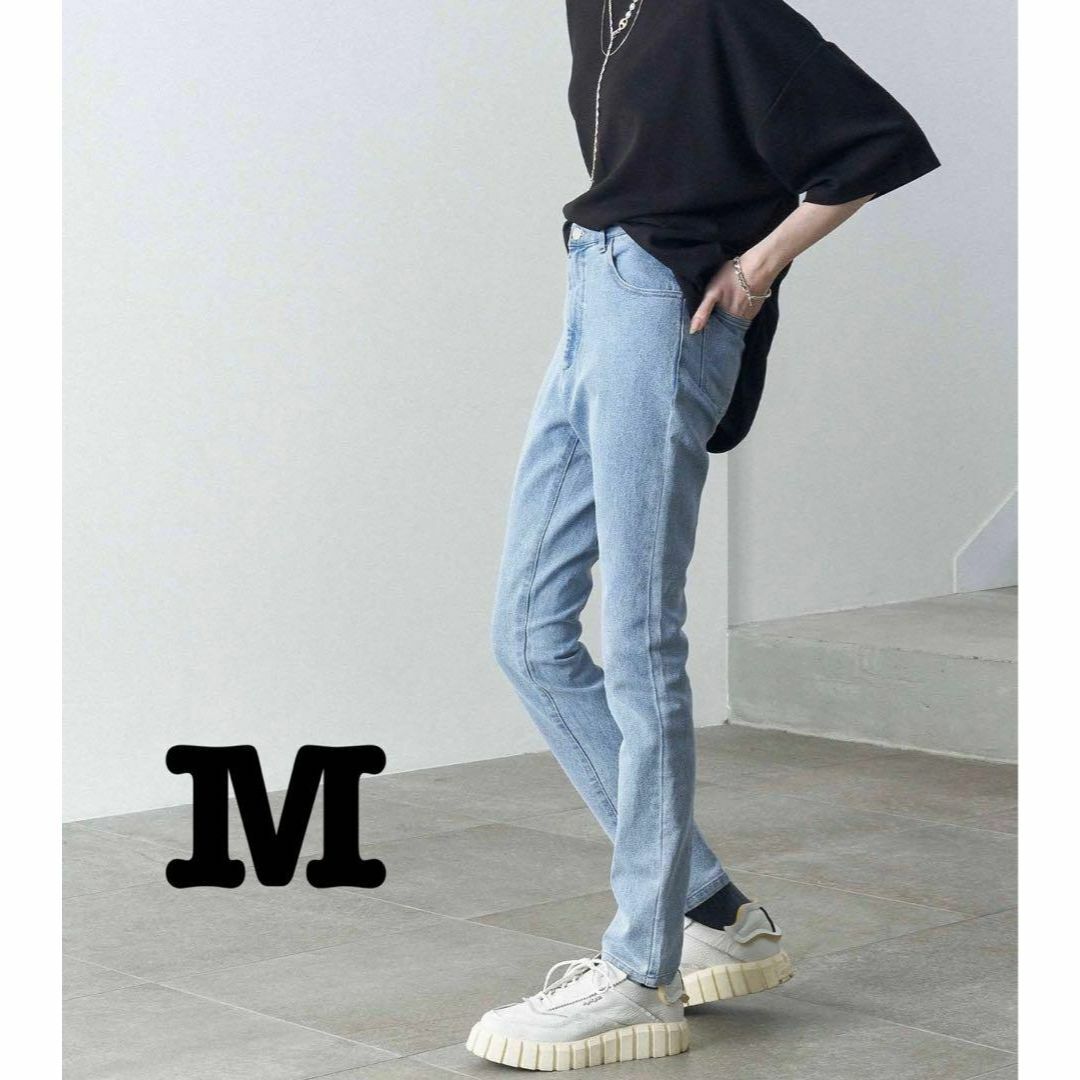 新品 Alfred Alex ハイウエストスキニーストレッチデニム ブルー M拍卖