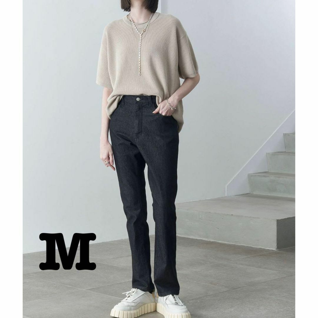 新品 Alfred Alex ハイウエストスキニーストレッチデニム ブラック M拍卖