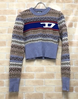 DIESEL ディーゼル M-PASADENA セーター ニット ブルー系×ブラウン M 111420798#2拍卖