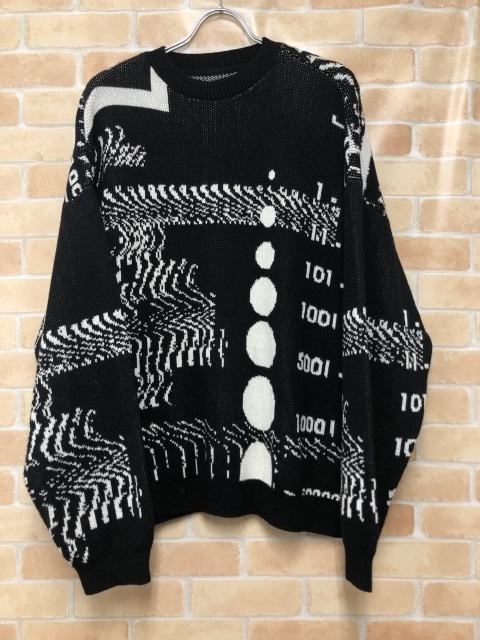 TIGHTBOOTH タイトブース KNIT SWEATER ニット ブラック×ホワイト L 111432335#5拍卖