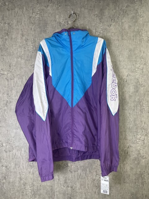 90S REEBOK リーボック ナイロン パーカー フーディー ジャケット ブルゾン 旧タグ パープル ブルー L 33930050#5拍卖