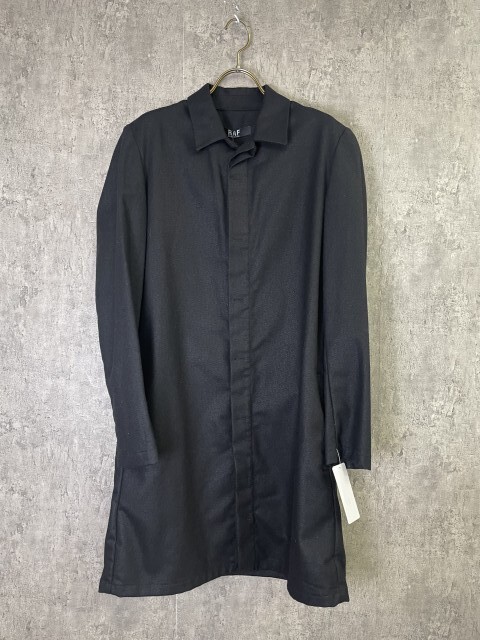 ルーマニア製 RAF SIMONS ラフシモンズ 比翼 ステンカラー ウール ロングコート ブラック XS 33929394#拍卖