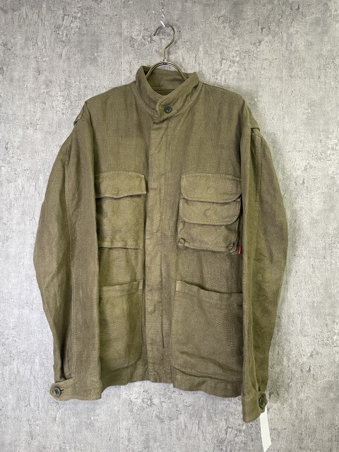 23SS WHIMSY ジャケット リネン ダイド バトルドレスユニフォーム ジャケット リネン カーキ M 33930049#5拍卖