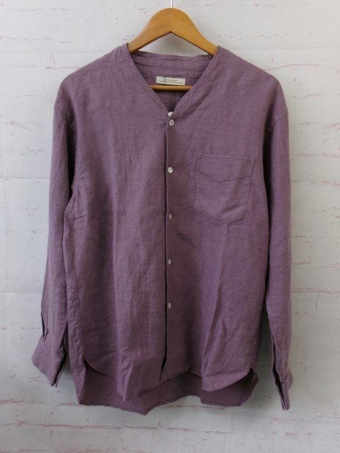 タグ付 OLD JOE&CO. オールドジョーアンドコー 長袖シャツ バンドカラー 2220J-SH03 プラム 14 1/2 991875267#5拍卖