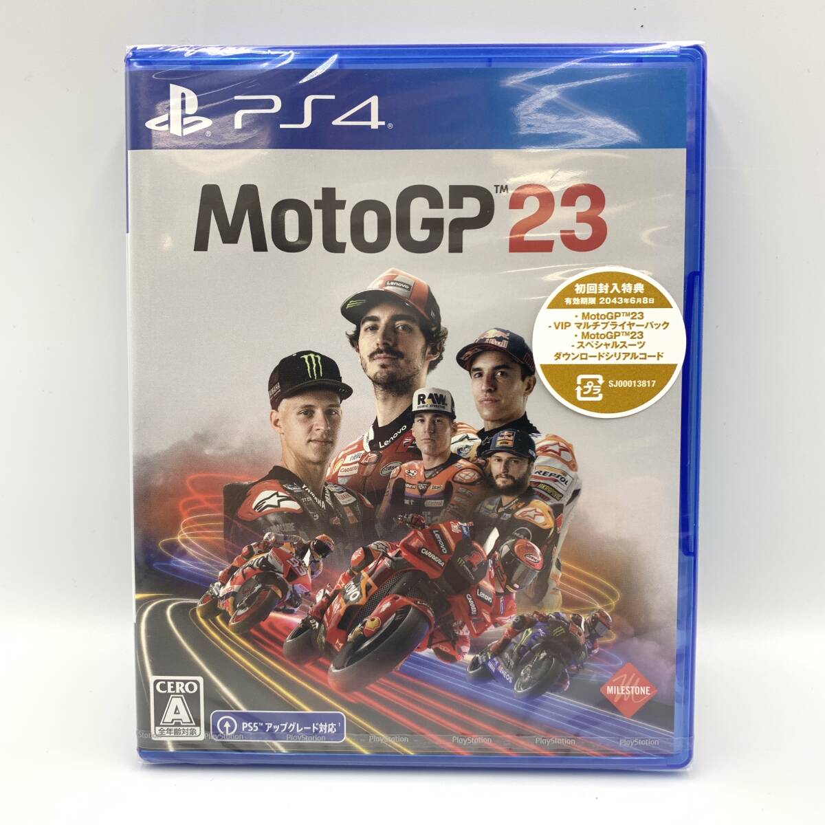 未開封 PS4 ゲームソフト MotoGP23 PLAION Milestone 初回封入特典シリアルコード付き拍卖