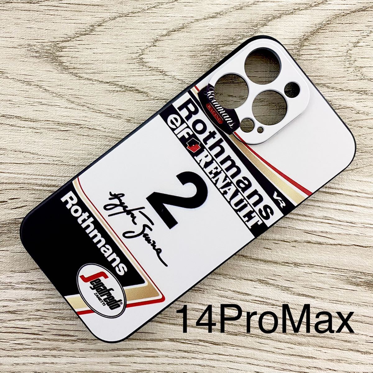 アイルトン・セナ マシン デザイン iPhone 14 Pro Max ケース F1 ウィリアムズ ルノー FW16 ロスマンズ カラー スマホ拍卖
