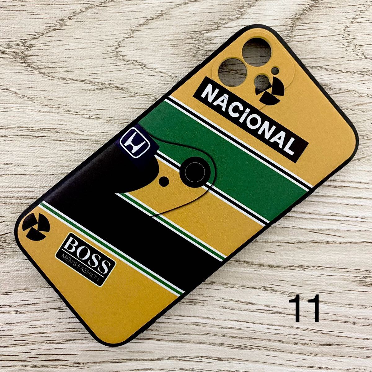 アイルトン・セナ ヘルメット デザイン iPhone 11 ケース F1 マクラーレン ホンダ ブラジル スマホ拍卖