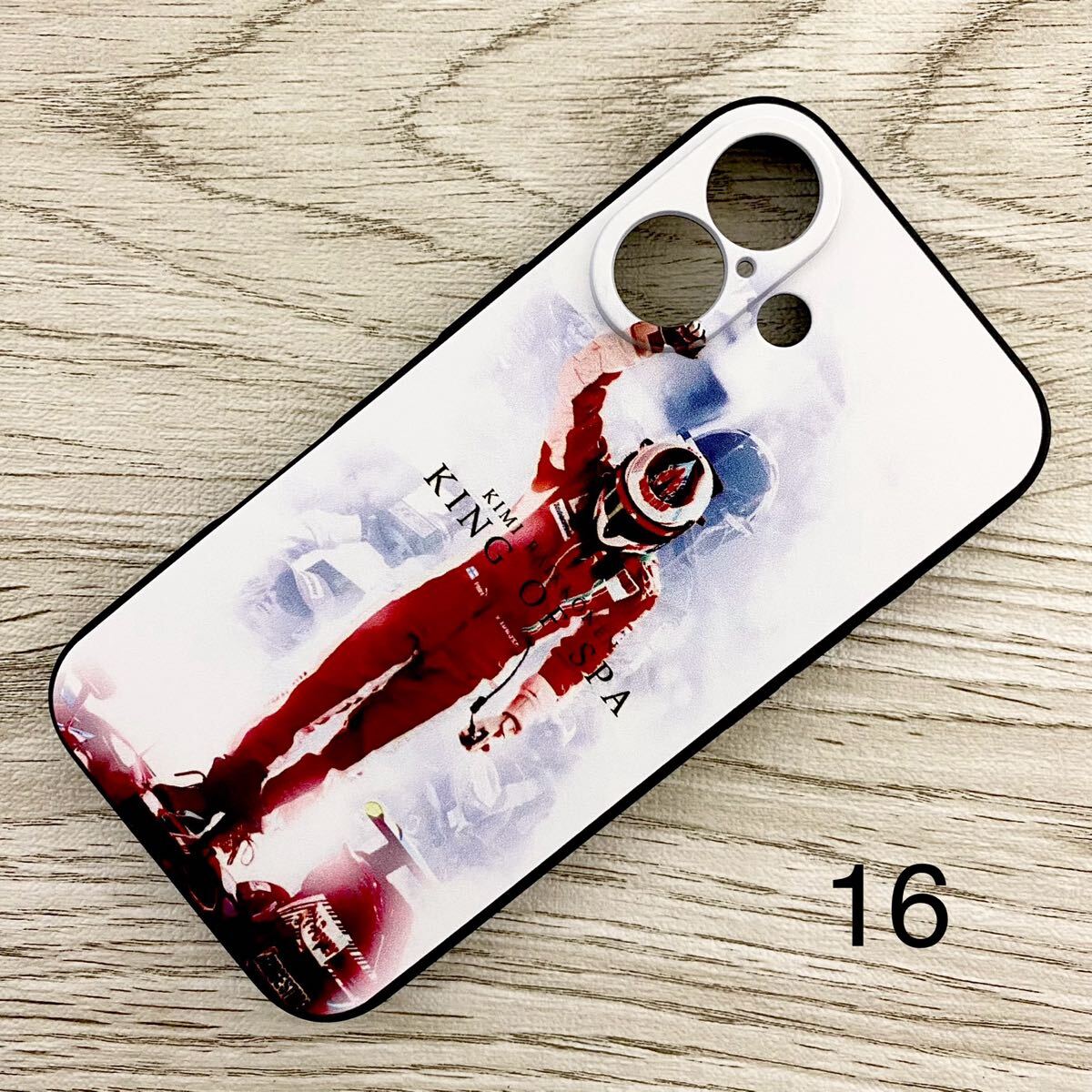 キミ・ライコネン ベルギー GP iPhone 16 ケース F1 フェラーリ Ferrari スマホ拍卖