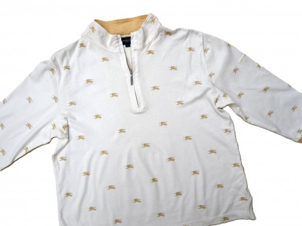 Burberry GOLF バーバリー ゴルフ ★ ジップ付き シャツ ★ ホワイト・ホースマーク柄拍卖