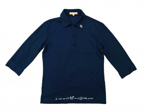 美品 CASTELBAJAC カステルバジャック ★ エリ付 シャツ ★ ブラック・ロゴマーク刺しゅう入り拍卖