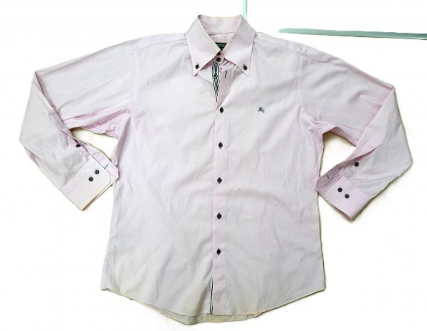 Burberry バーバリー ブラックレーベル ★ 長袖 ブラウス・シャツ ★ ピンク・ホースマークの刺しゅう入り拍卖