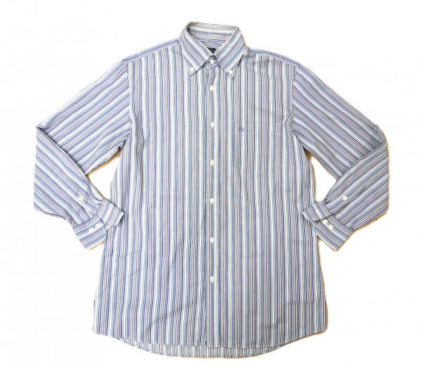 Burberry バーバリー ロンドン ★ 長袖・ブラウス・シャツ ★ ブルー・ストライプ柄・ホースマーク刺しゅう入り拍卖