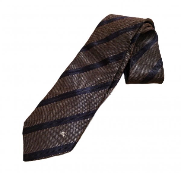 Burberry バーバリー ブラックレーベル ★ ネクタイ・絹100%素材 ★ ブラウン・ホースマーク入り拍卖