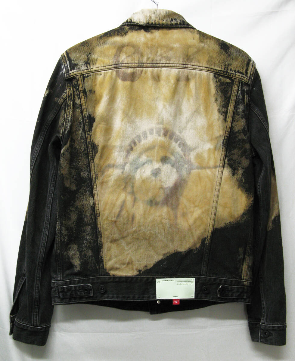 送料無料 off-white The Statue of Liberty Denim Jacket M MADE IN ITARY 美品 オフホワイト 自由の女神 デニム ジャケット Gジャン M 拍卖