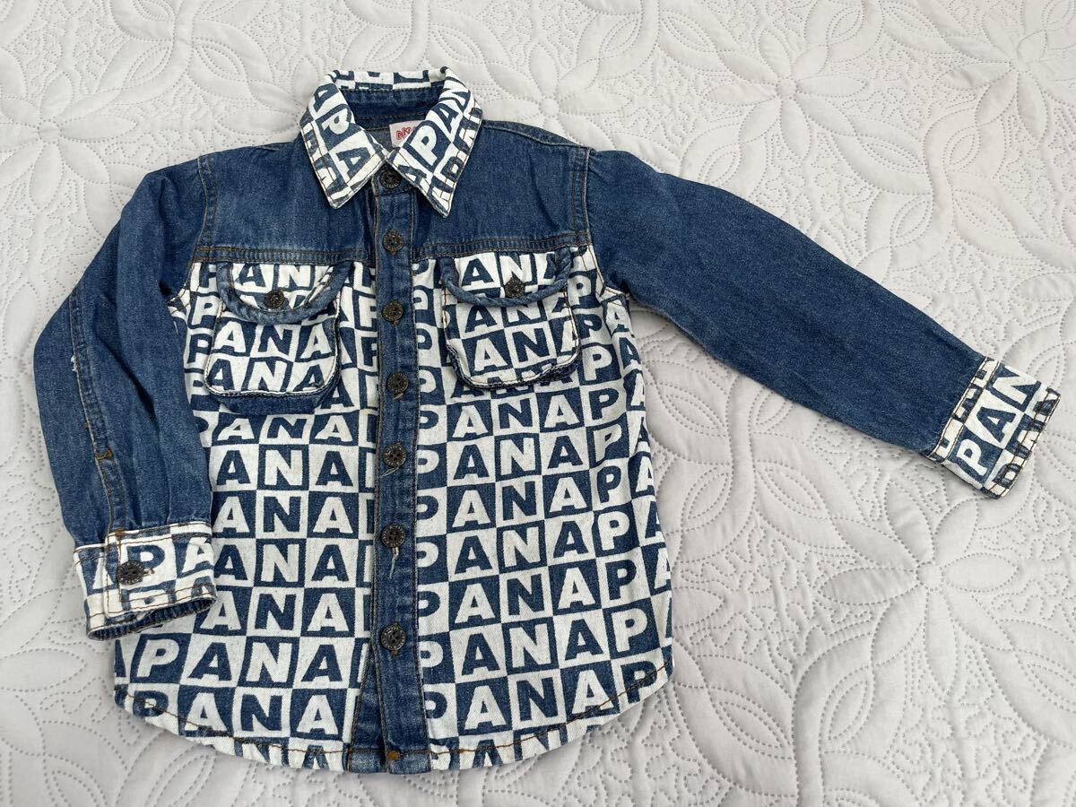 used◆100◆ANAP 切替デザイン 胸部分ポッケ付き 長袖デニムシャツ◆デニムブルー拍卖