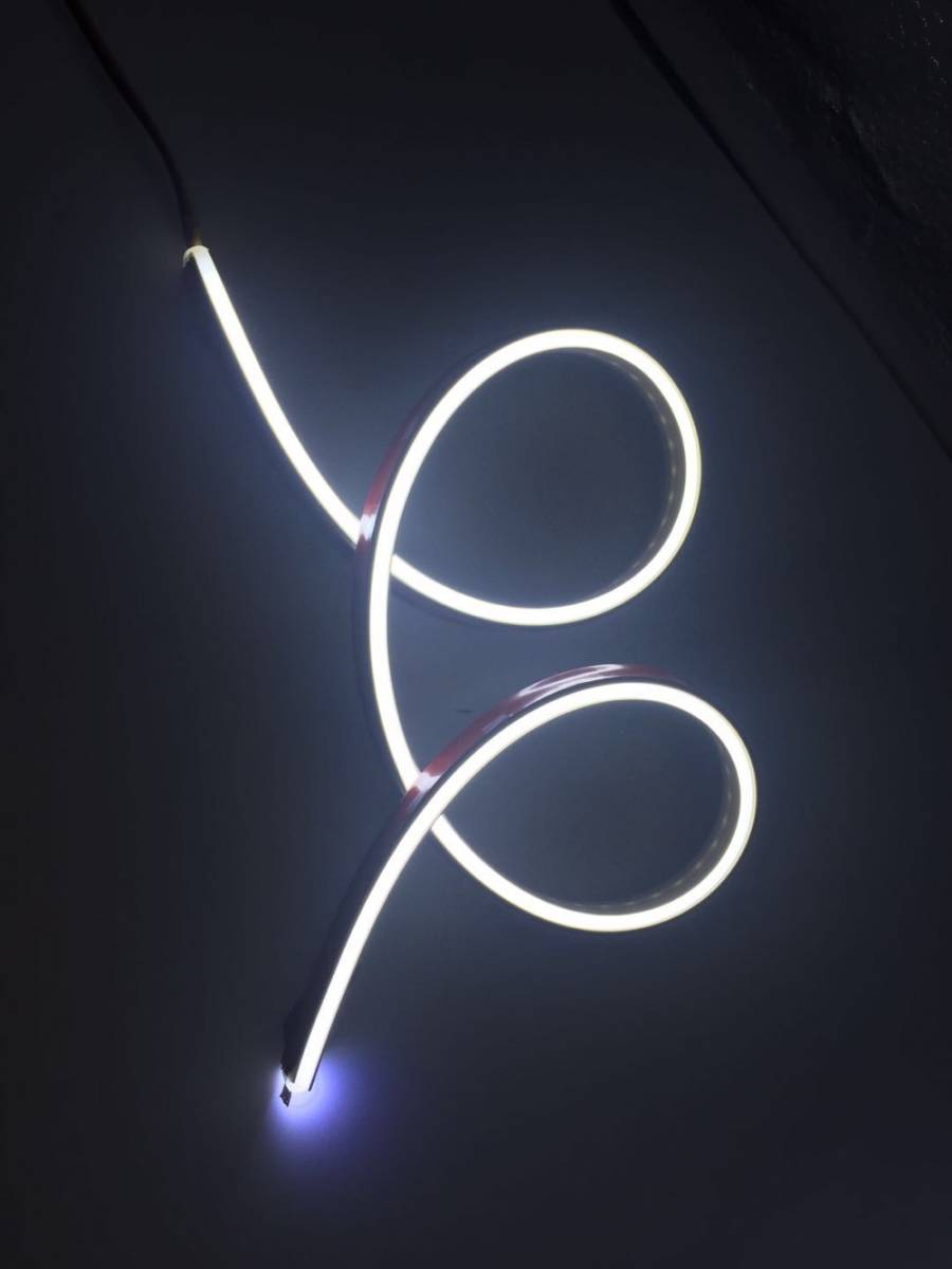 12V車用60㎝側面発光 LEDシリコンチューブテープ ホワイト 2本セット拍卖