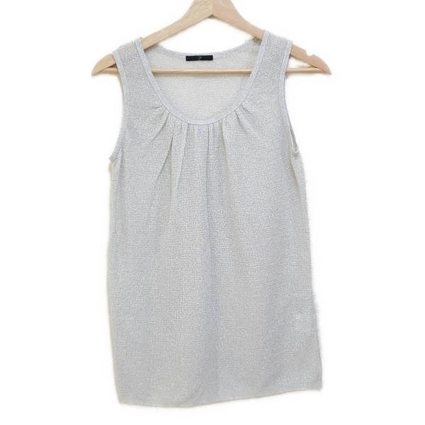 エストネーション ESTNATION ノースリーブカットソー サイズ38 M - ライトグレー レディース クルーネック/ラメ 美品 トップス拍卖