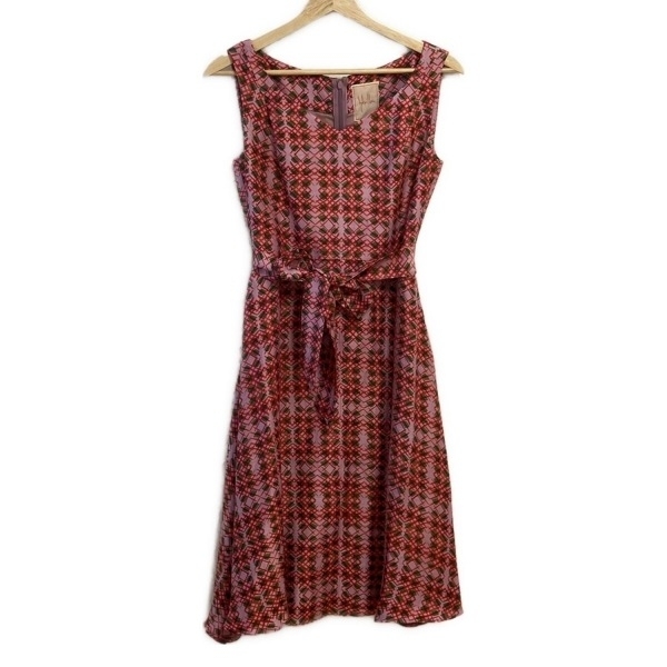 シビラ Sybilla - ピンク×グリーン×レッド レディース ノースリーブ/ひざ丈 ワンピース拍卖