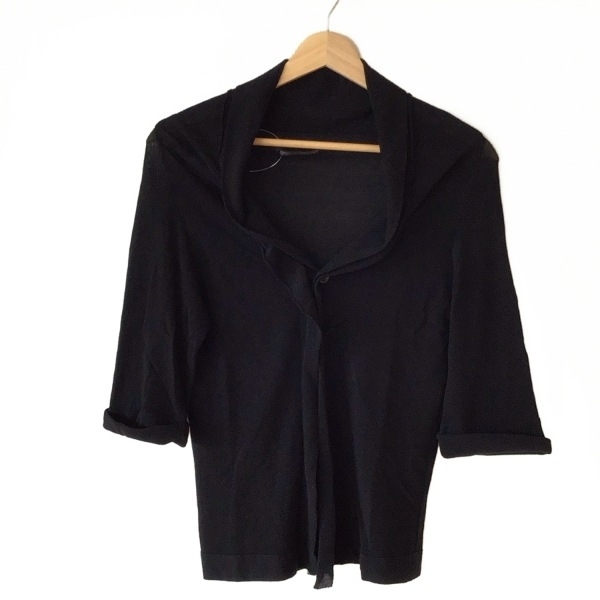 ヨウジヤマモトプリュスノアール YOHJI YAMAMOTO +NOIR カーディガン サイズ2 M - 黒 レディース 半袖 トップス拍卖