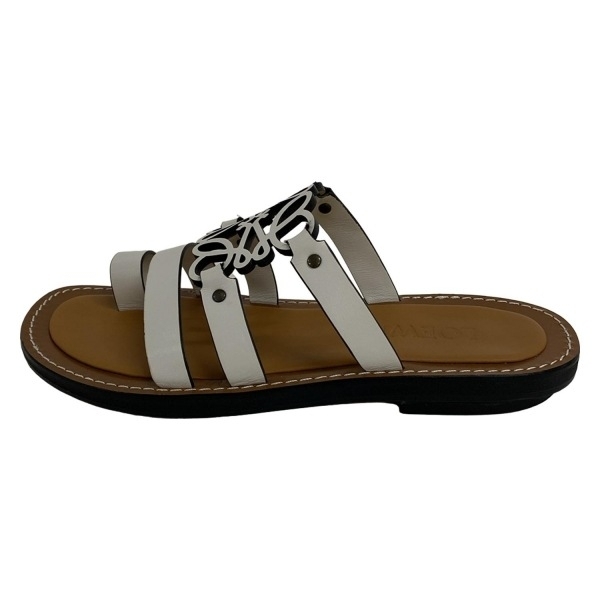 ロエベ LOEWE サンダル 37 - レザー 白 レディース アナグラム 靴拍卖