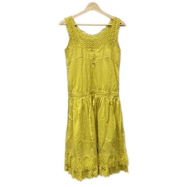 チェスティ Chesty サイズ0 XS - イエロー レディース ノースリーブ/ひざ丈/レース ワンピース拍卖