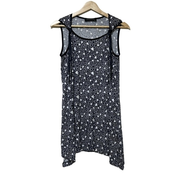 バルマン BALMAIN サイズ9 M - ダークネイビー×白 レディース ノースリーブ/ミニ/ラメ/ハート/タッセル ワンピース拍卖