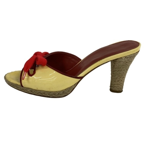 サルバトーレフェラガモ FERRAGAMO/SalvatoreFerragamo ミュール 5 1/2 C - レザー ライトイエロー×ボルドー×レッド レディース 靴拍卖