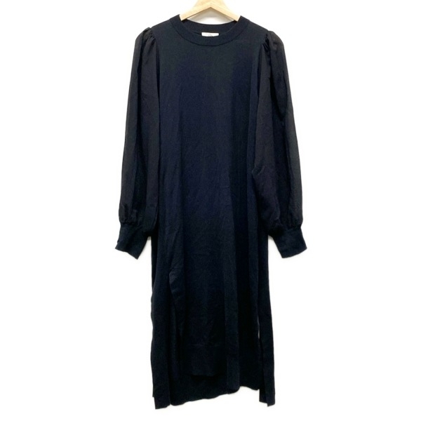 ハイク HYKE サイズ2 M - 黒 レディース クルーネック/長袖/ロング/ニット/シースルー ワンピース拍卖