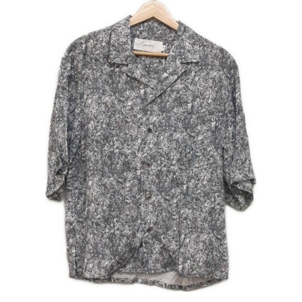 ジェーンスミス JANE SMITH 半袖シャツ サイズ36 S - グレー×ライトパープル×マルチ メンズ 美品 トップス拍卖