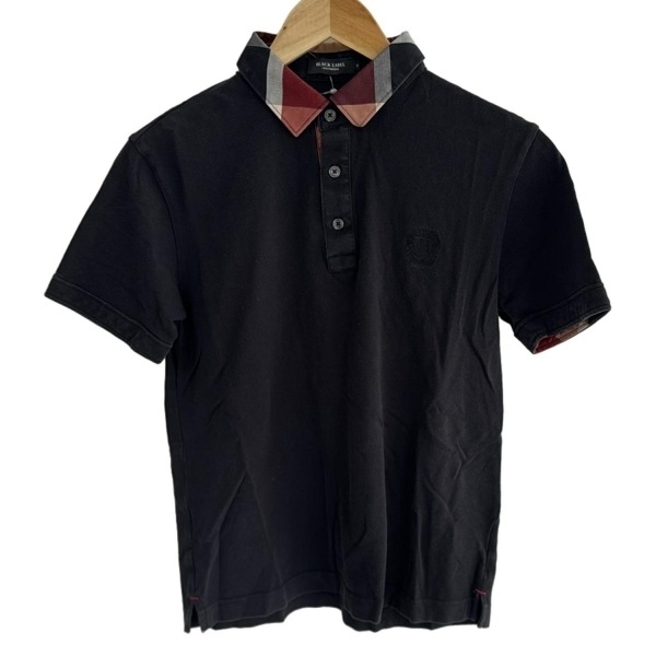 ブラックレーベルクレストブリッジ BLACK LABEL CRESTBRIDGE 半袖ポロシャツ サイズM - 黒×レッド×マルチ メンズ チェック柄 トップス拍卖