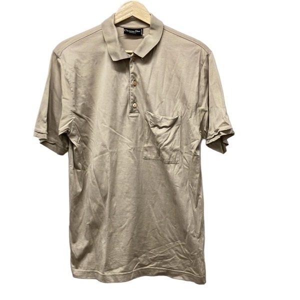 クリスチャンディオールムッシュ Christian Dior MONSIEUR 半袖ポロシャツ - ベージュ メンズ 美品 トップス拍卖