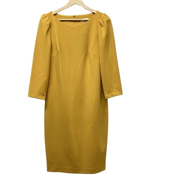 カルバンクライン CalvinKlein サイズ10 L - ダークイエロー レディース 長袖/ひざ丈 ワンピース拍卖