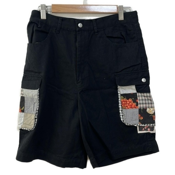 ピンクハウス PINK HOUSE ハーフパンツ - 黒×マルチ レディース チェック柄/イチゴ ボトムス拍卖