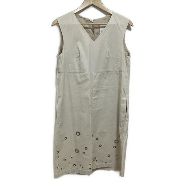 マックスマーラ S Max Mara サイズ38. - ライトベージュ レディース 半袖/ひざ丈/その他 模様 ワンピース拍卖