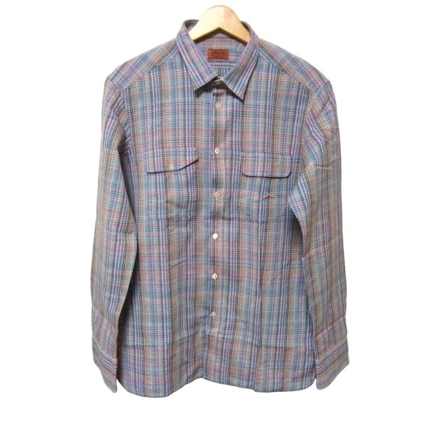 ミッソーニ MISSONI 長袖シャツ サイズ48 M - ライトブルー×パープル×マルチ メンズ 美品 トップス拍卖