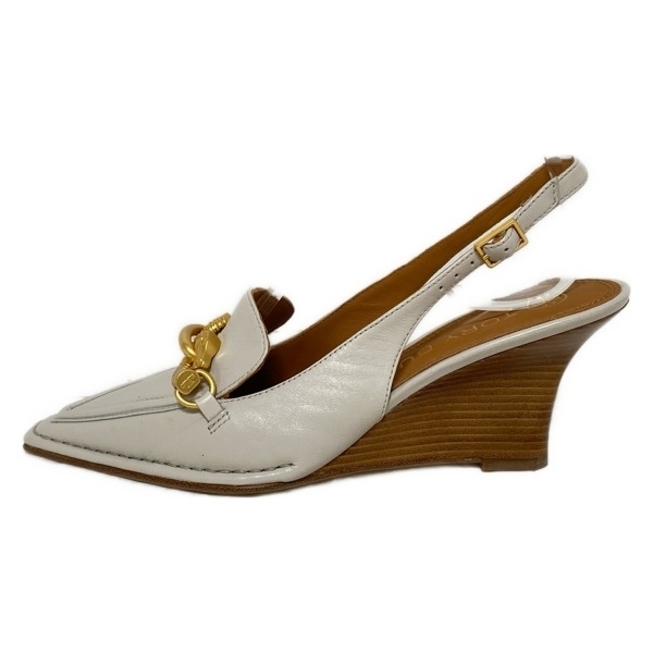 トリーバーチ TORY BURCH サンダル 5M - レザー アイボリー レディース ウェッジソール 靴拍卖