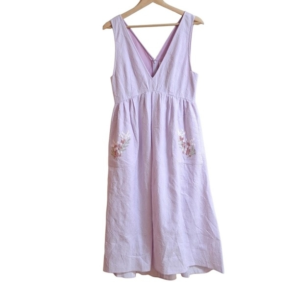 チェスティ Chesty サイズ0 XS - ライトパープル レディース ノースリーブ/ロング/フラワー(花)/刺繍 美品 ワンピース拍卖