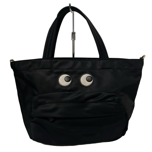 アニヤハインドマーチ Anya Hindmarch トートバッグ 193511 アイズ ナイロン イースト ウエスト トート ミニ レザー 黒×アイボリー バッグ拍卖