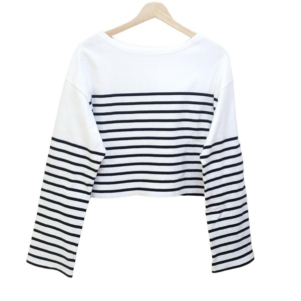 エブリデイアイライク EVERYDAY I LIKE. 長袖カットソー - 白×黒 レディース クルーネック/ボーダー 美品 トップス拍卖