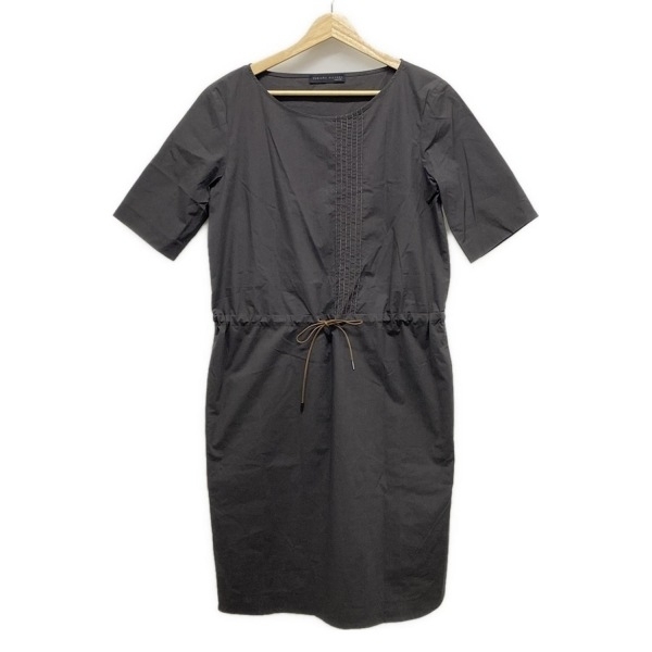 ファビアーナフィリッピ FABIANA FILIPPI サイズD 38/M - グレー レディース クルーネック/半袖/ロング/ボールチェーン ワンピース拍卖