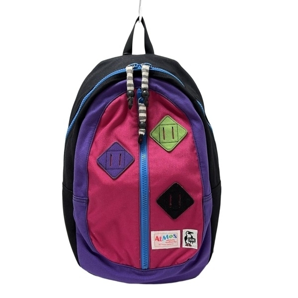 チャムス CHUMS リュックサック/バックパック - 黒×ピンク×パープル atmosコラボ 美品 バッグ拍卖